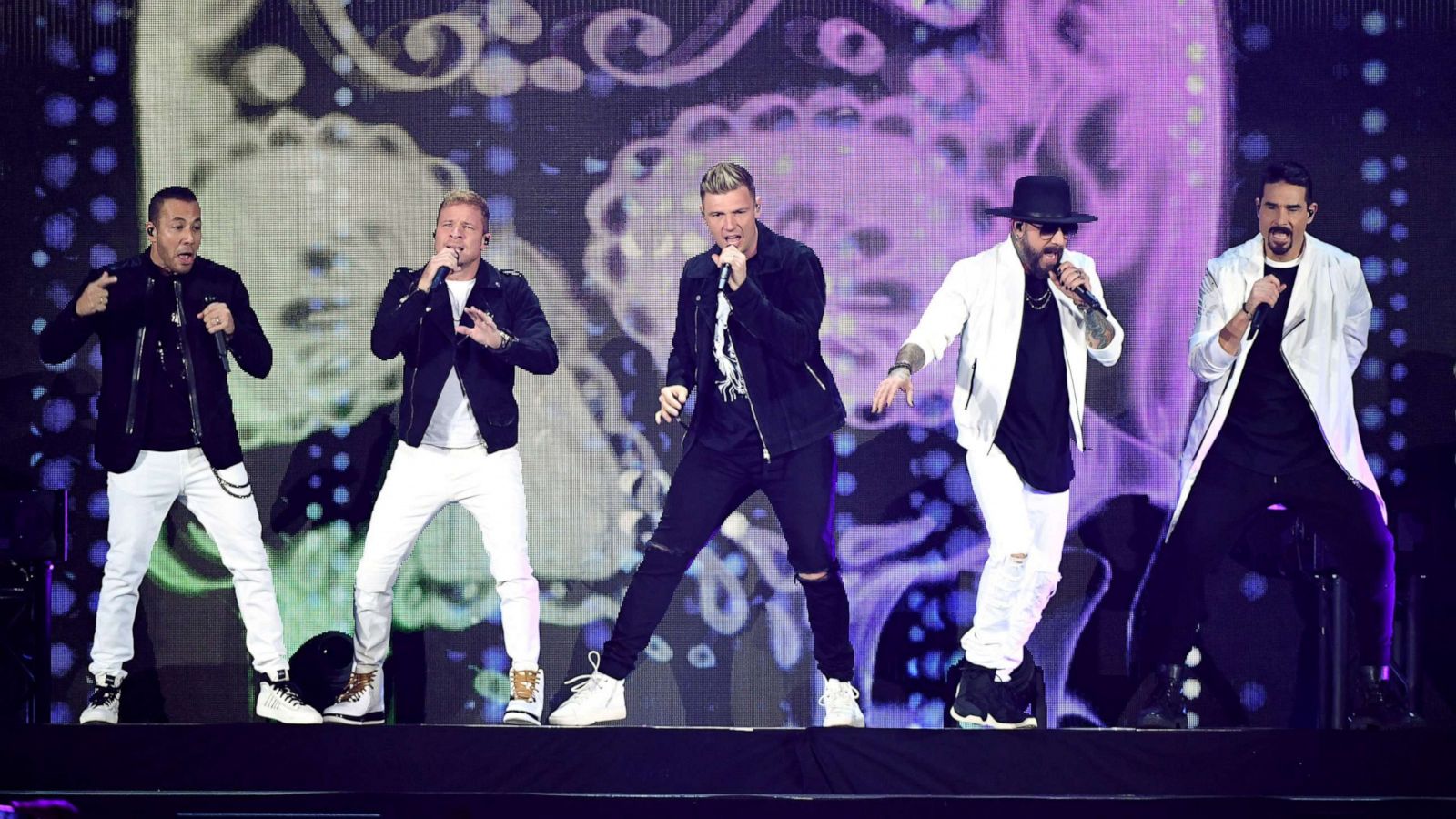 PHOTO: Howie Dorough, Brian Littrell, Nick Carter, AJ McLean and Kevin Richardson of the Backstreet Boys perform onstage during the 2019 iHeartRadio Music Festival, Sept. 20, 2019 in Las Vegas.