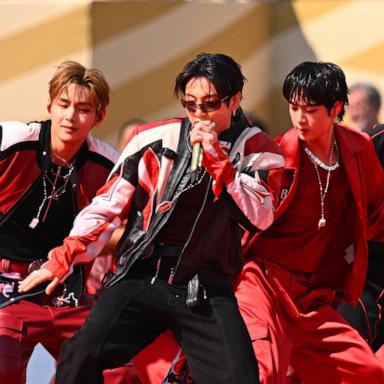 PHOTO: BTS perform during the FIFA World Cup 2026 final halftime show, July 19, 2026, in Rutherford, New Jersey.
