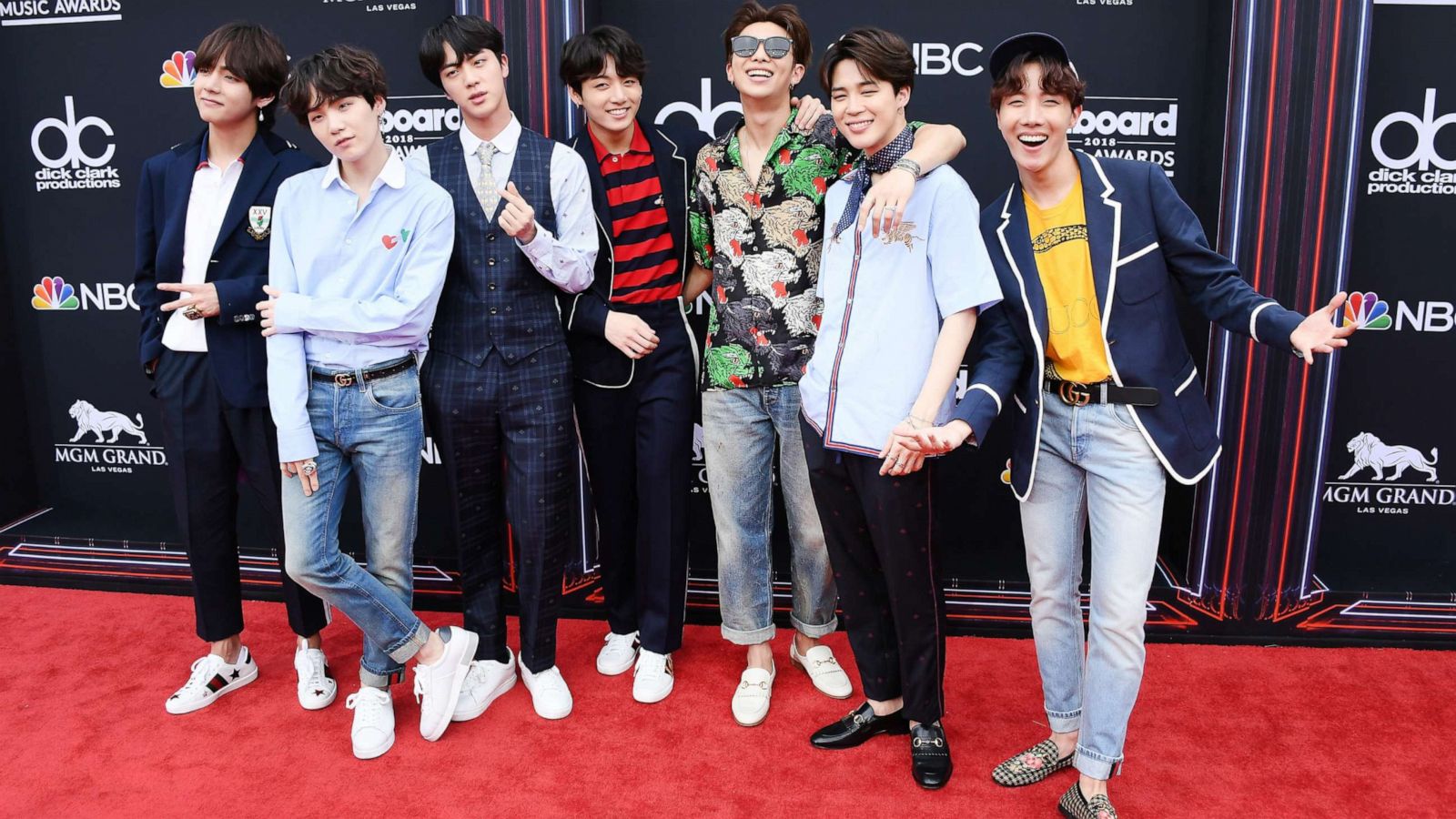 PHOTO: Musical group BTS attends the 2018 Billboard Music Awards at MGM Grand Garden Arena on May 20, 2018, in Las Vegas.