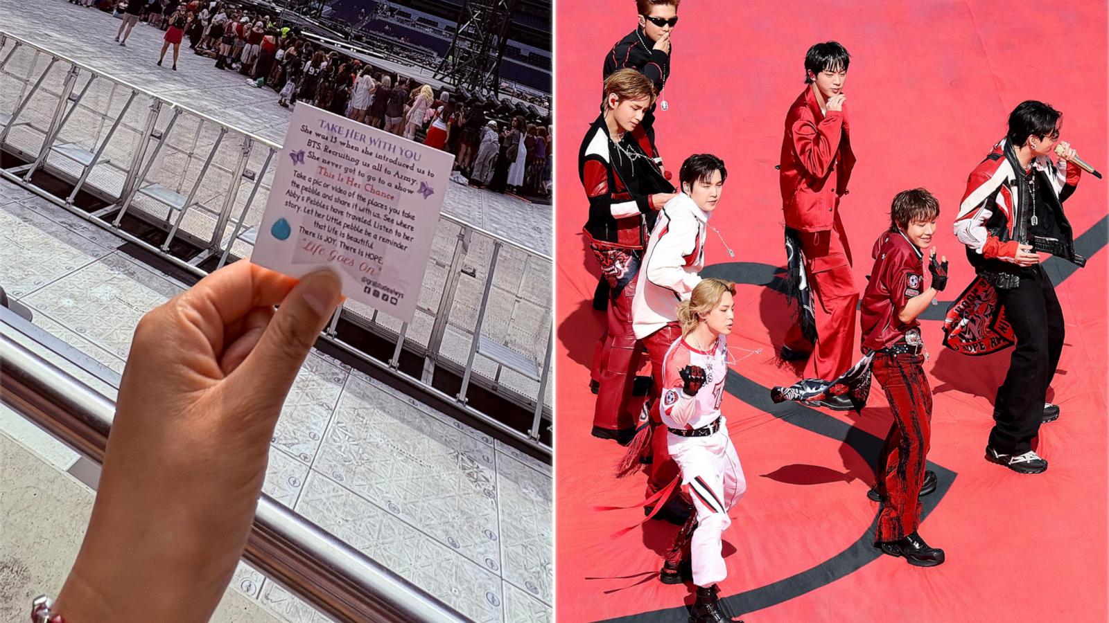 PHOTO: Jamie Elder’s daughter, Abby, never got to see BTS in concert before her death. Now Elder is making sure she is honored across shows in the band’s current world tour.