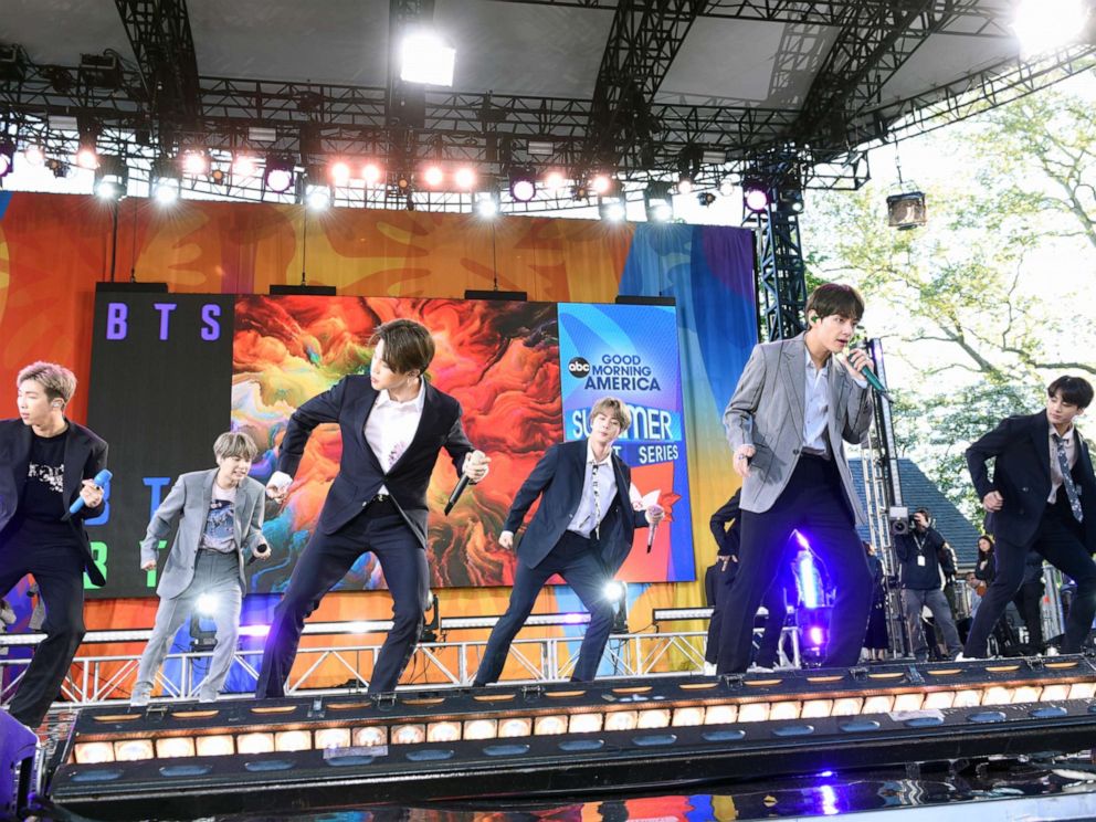 PHOTO: BTS kicked off the Good Morning America 2019 Summer Concert Series in Central Park on May 25, 2019.