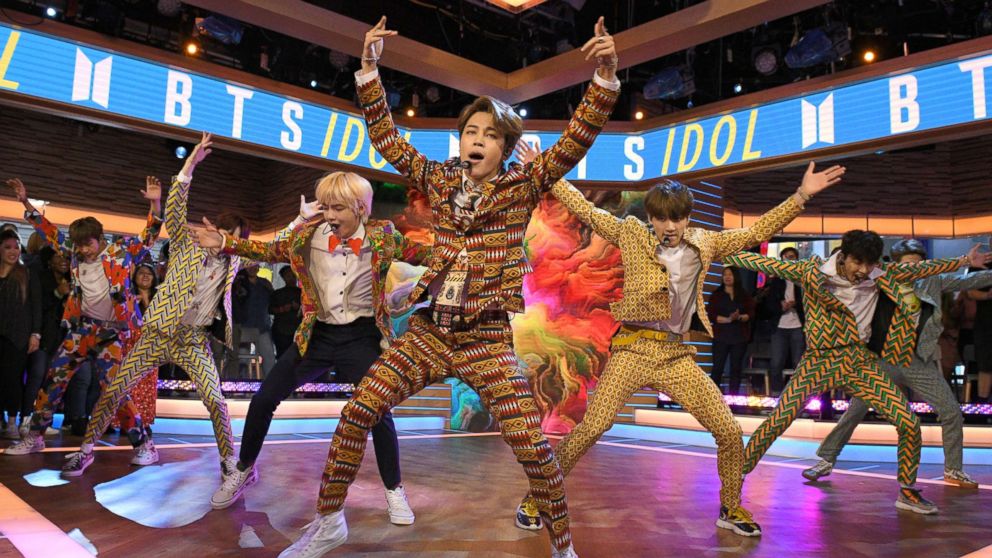PHOTO: BTS, one of the biggest boy bands in the world, made their debut on "Good Morning America" today, live in Times Square, Sept. 26, 2018.