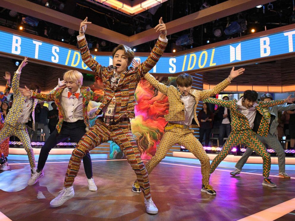 PHOTO: BTS, one of the biggest boy bands in the world, made their debut on Good Morning America today, live in Times Square, Sept. 26, 2018.