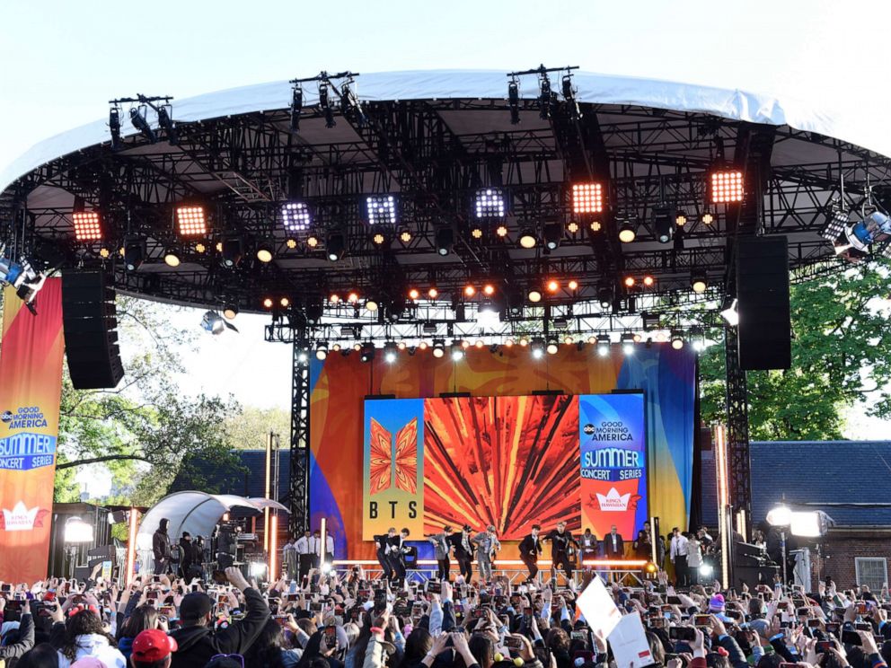 PHOTO: BTS kicked off the Good Morning America 2019 Summer Concert Series in Central Park on May 25, 2019.