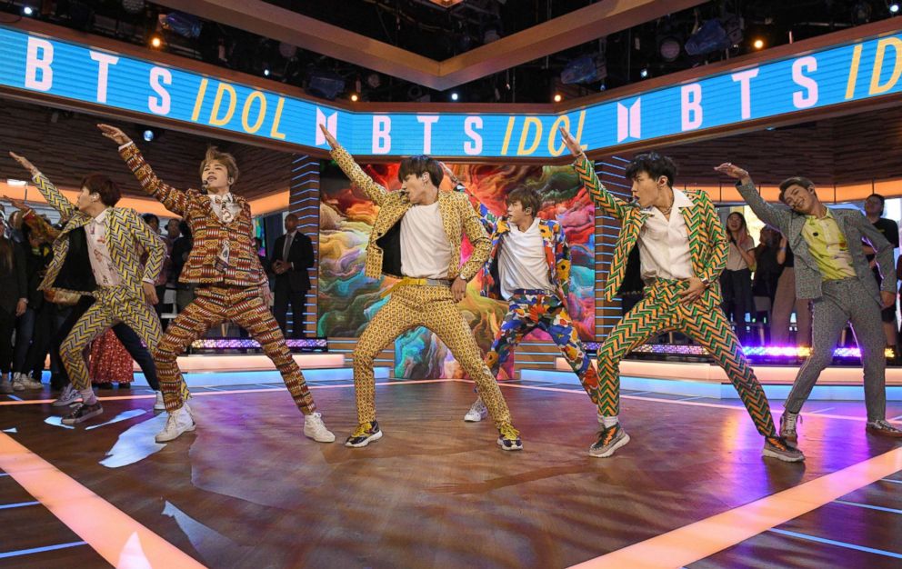 PHOTO: BTS, one of the biggest boy bands in the world, made their debut on "Good Morning America" today, live in Times Square, Sept. 26, 2018.