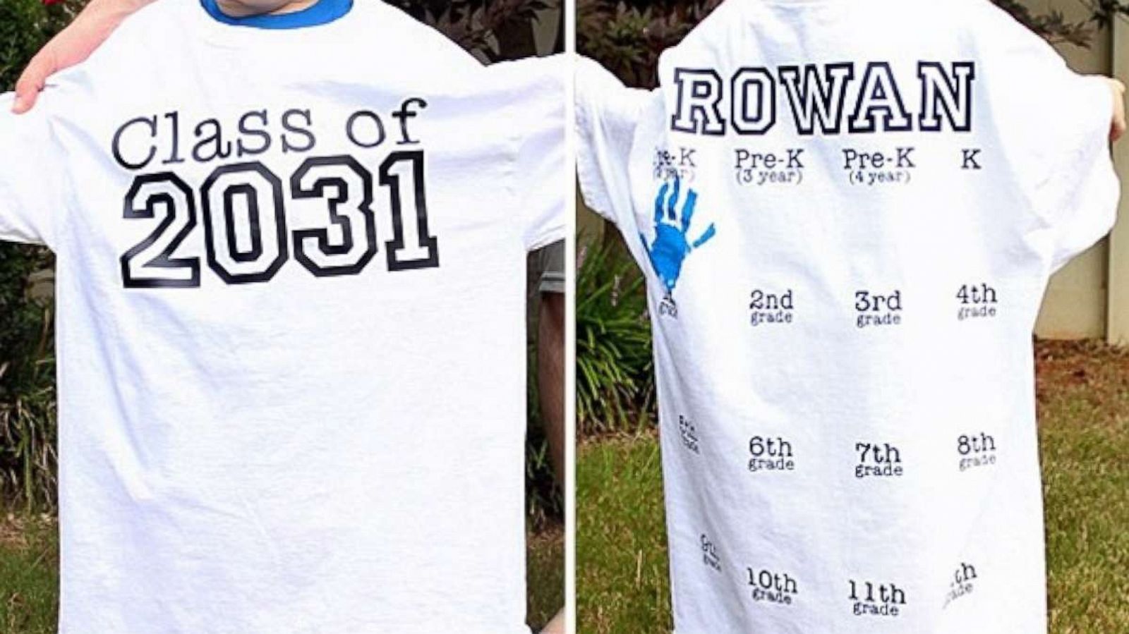 PHOTO: A t-shirt is a great first day of school keepsake.