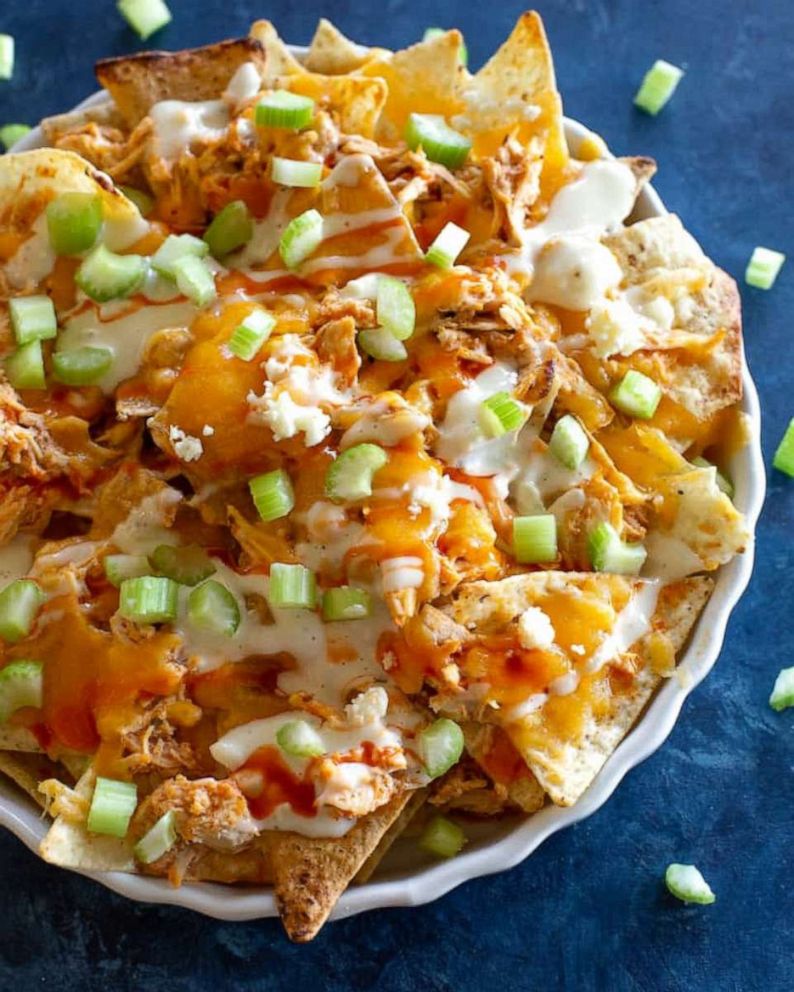 PHOTO: A plate of buffalo chicken nachos. 