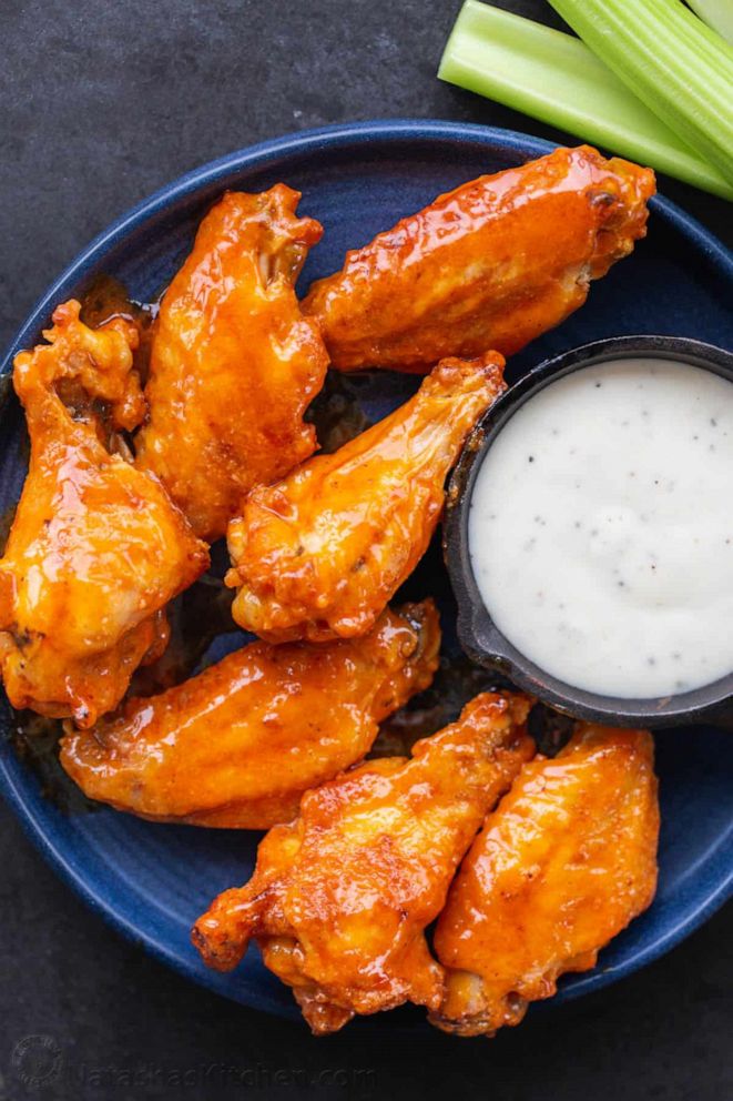 PHOTO: A plate of homemade buffalo chicken wings.