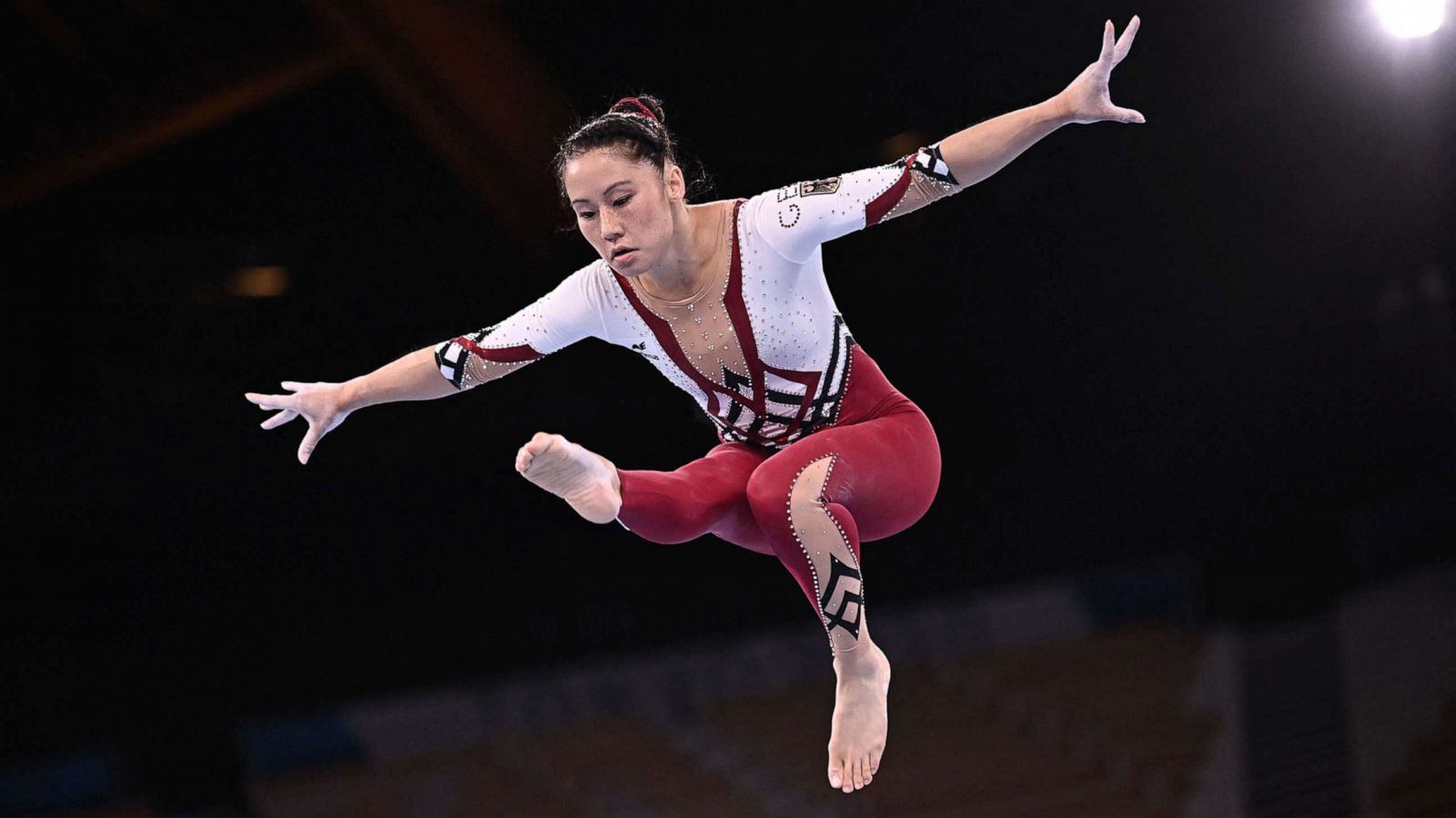 PHOTO: Germany's Kim Bui competes in the artistic gymnastics balance beam event during the women's qualification at the Tokyo Olympic Games at the Ariake Gymnastics Centre in Tokyo, July 25, 2021.