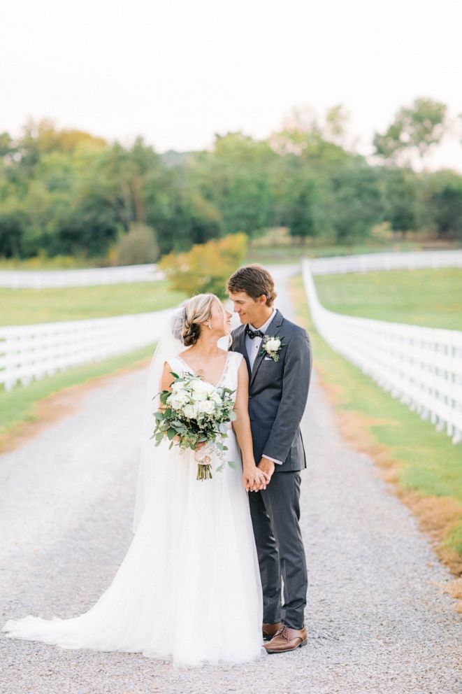 PHOTO: The newlyweds had been together for almost seven years when they got married.