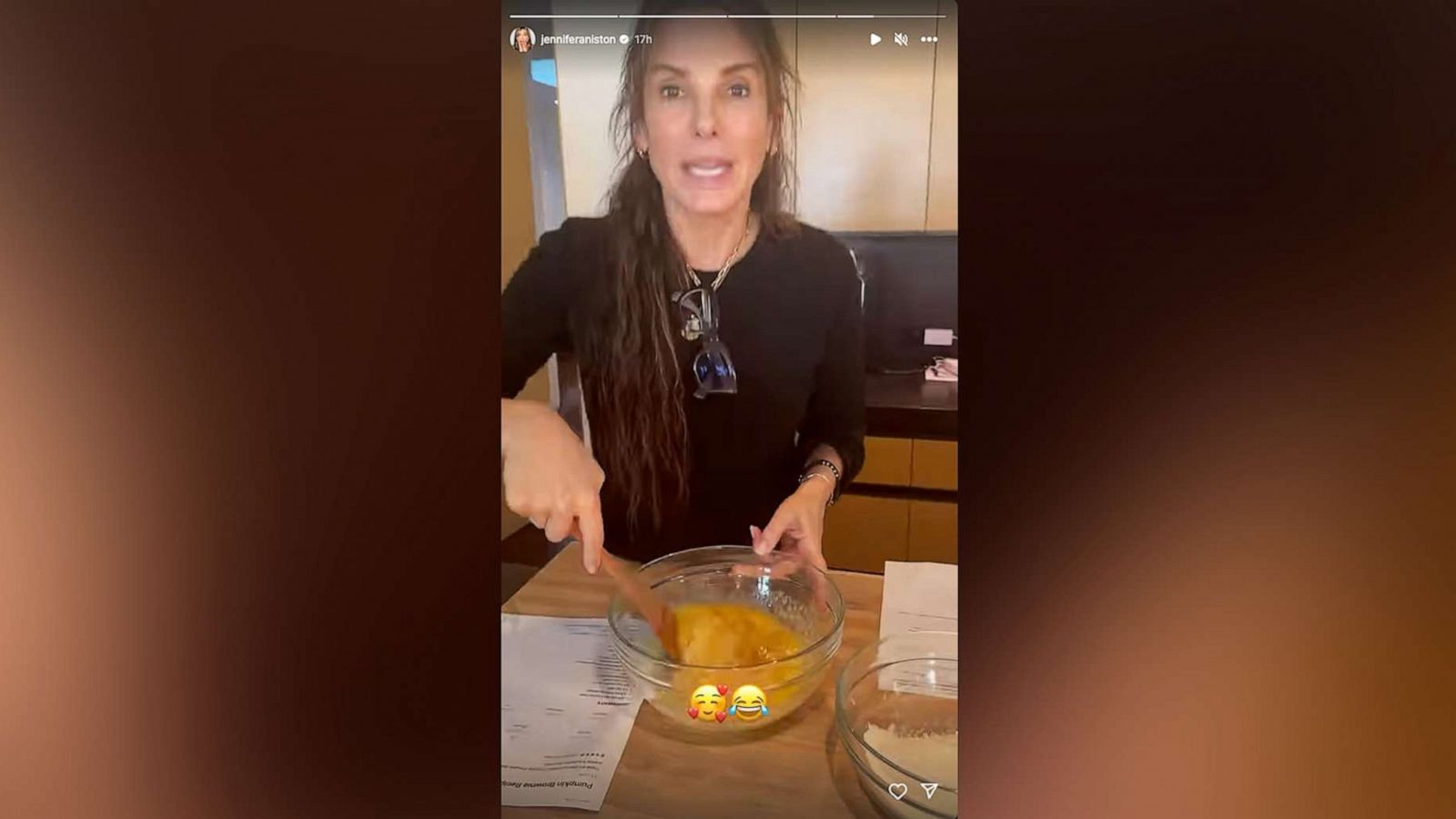 PHOTO: Jennifer Aniston shared a video of Sandra Bullock cooking on July 26, 2023, to celebrate her birthday.