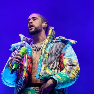 PHOTO: Bad Bunny performs at the Coachella Stage during the 2023 Coachella Valley Music and Arts Festival, April 14, 2023, in Indio, Calif.