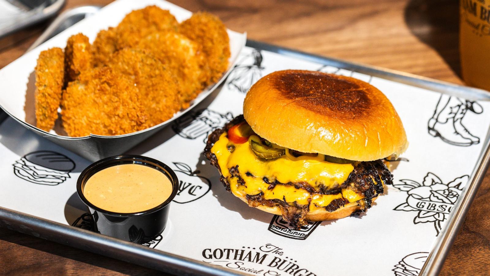 PHOTO: Mike Puma of Gotham Burger Social Club in New York City recently visited "GMA3" to share his smashburger and frickles recipe.