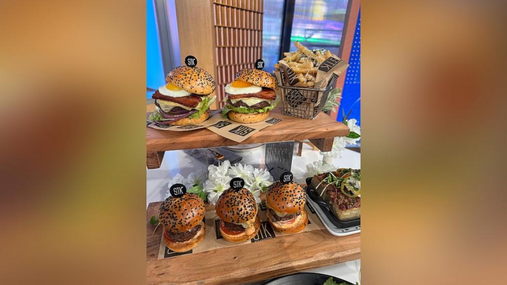 PHOTO: STK Steakhouse chef Robert Liberato's breakfast Wagyu burgers are pictured here.