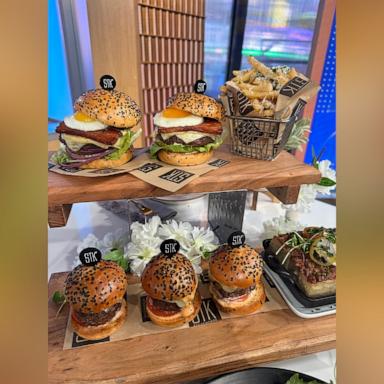 PHOTO: STK Steakhouse chef Robert Liberato's breakfast Wagyu burgers are pictured here.