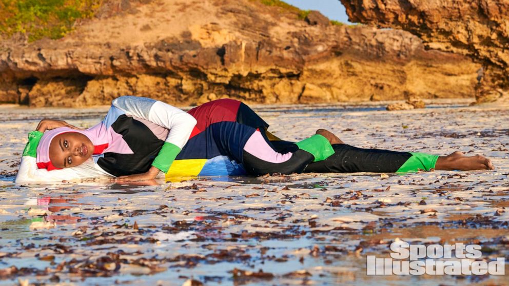 PHOTO: Halima Aden wears a burkini in the Sports Illustrated Swimsuit Issue 2019. 