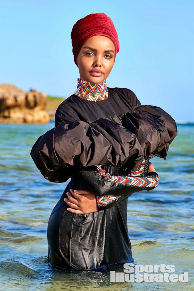 PHOTO: Halima Aden wears a burkini in the Sports Illustrated Swimsuit Issue 2019. 