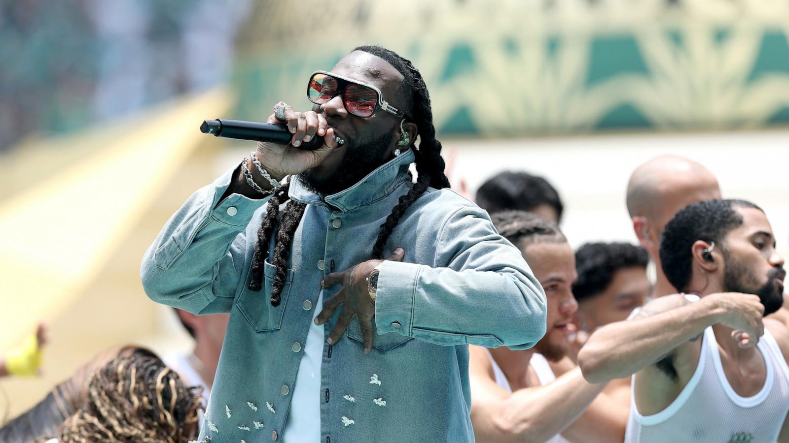 PHOTO: Burna Boy performs during the Opening Ceremony before the FIFA World Cup 2026 Group A match between Mexico and South Africa at Mexico City Stadium on June 11, 2026 in Mexico City, Mexico.