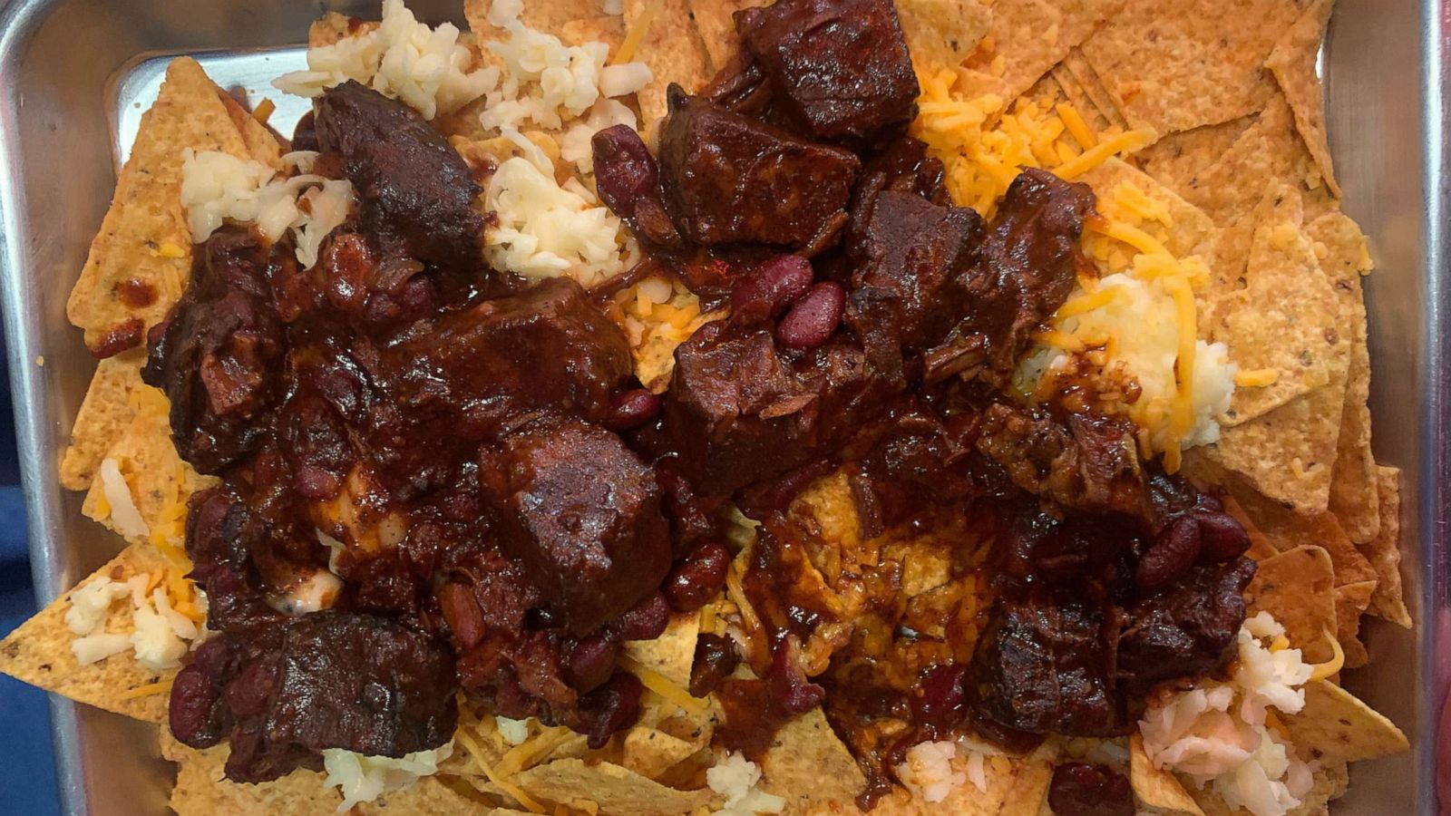 PHOTO: Leah Cohen, chef and owner of Piggyback NYC, made Kansas City-inspired burnt end nachos ahead of the Super Bowl.