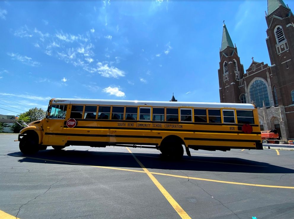PHOTO: South Bend Community School Corporation deployed 35 buses equipped with Wi-Fi to deliver internet service to students around the city who do not have access.