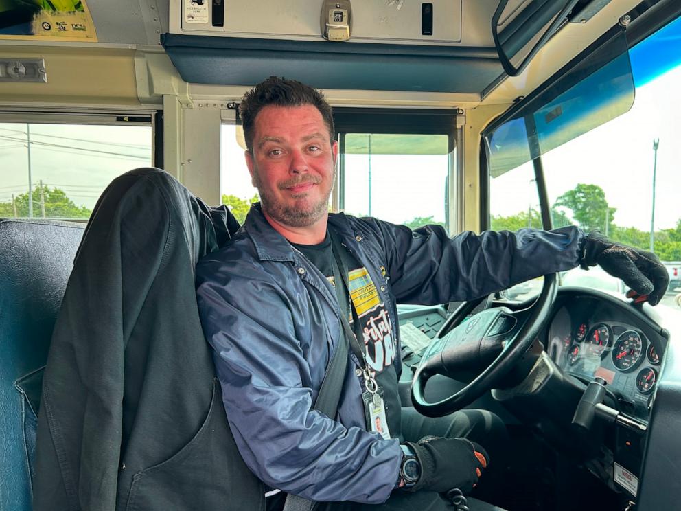 PHOTO: Anthony Burgess, 37, has been a bus driver for Pinellas County Schools in Florida since September 2023.