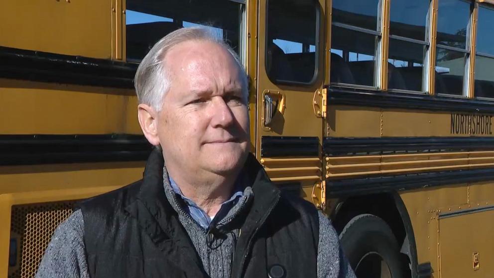 PHOTO: Bus driver Stewart O’Leary is back on the job less than a week since getting hit by a piece of flying metal while driving.