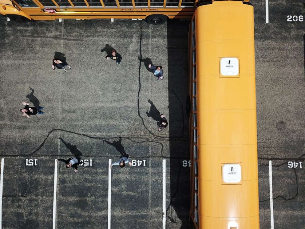 PHOTO: With Loveland City Schools in Ohio closed for the year, its transportation department came up with a unique way to say goodbye to its graduating seniors.