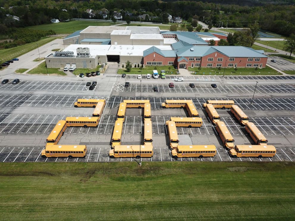 PHOTO: With Loveland City Schools in Ohio closed for the year, its transportation department came up with a unique way to say goodbye to its graduating seniors.