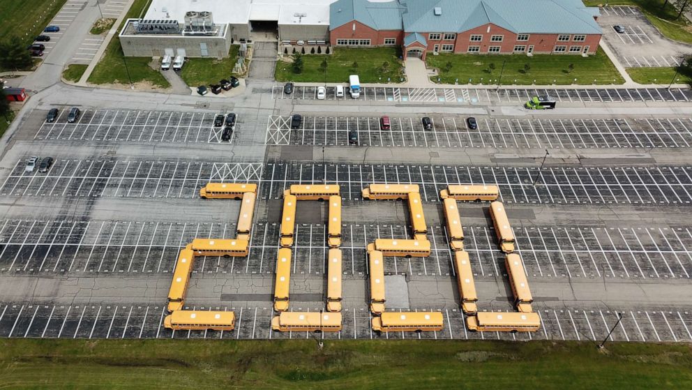 PHOTO: With Loveland City Schools in Ohio closed for the year, its transportation department came up with a unique way to say goodbye to its students.