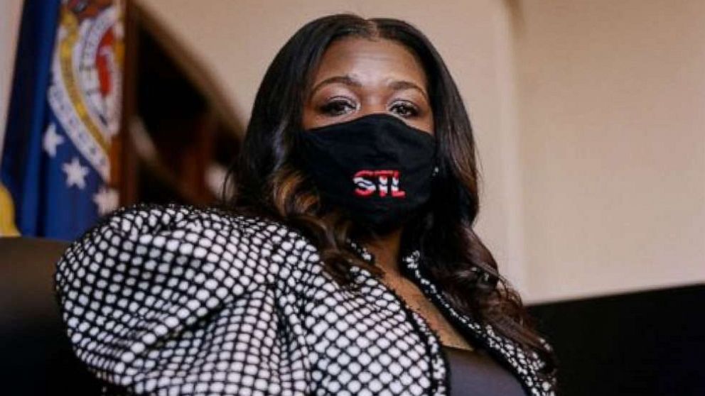 PHOTO: Rep. Cori Bush, D-Missouri, is photographed inside the U.S. Capitol Building on April 1, 2021.