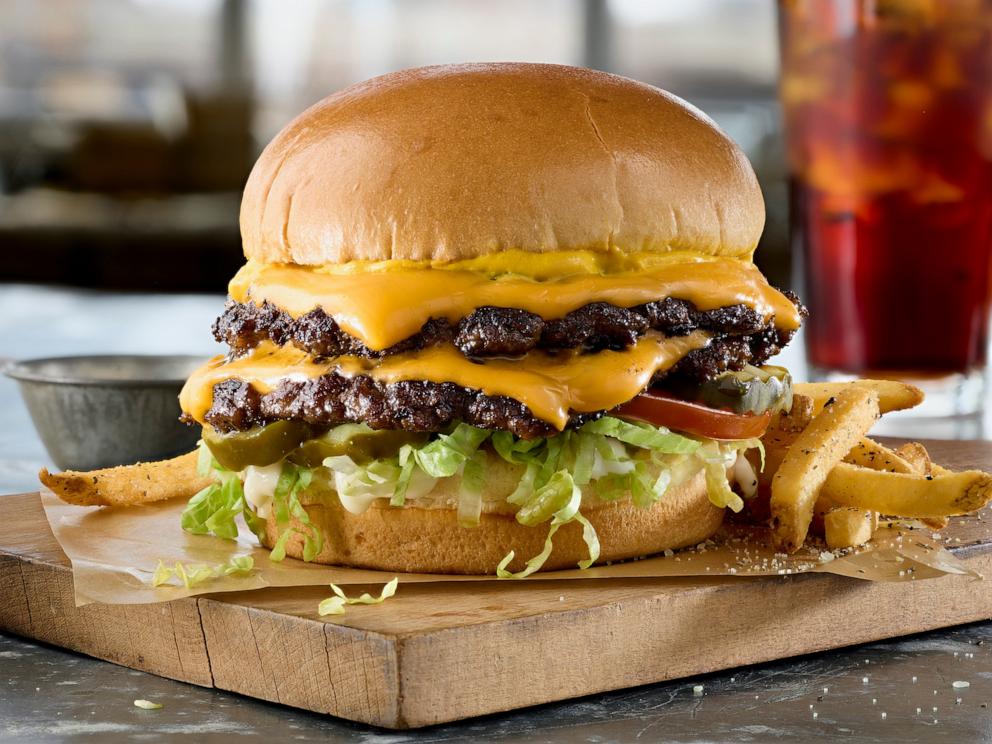 PHOTO: In this undated photo, a cheeseburger from Buffalo Wild Wing is shown on a table. 