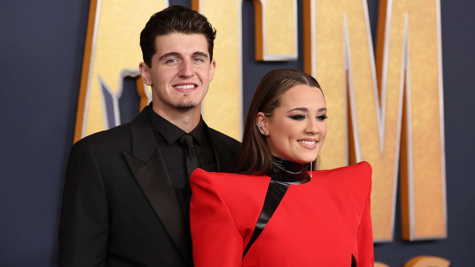 PHOTO: Cade Foehner and Gabby Barrett attend the 57th Academy of Country Music Awards at Allegiant Stadium, March 7, 2022, in Las Vegas.