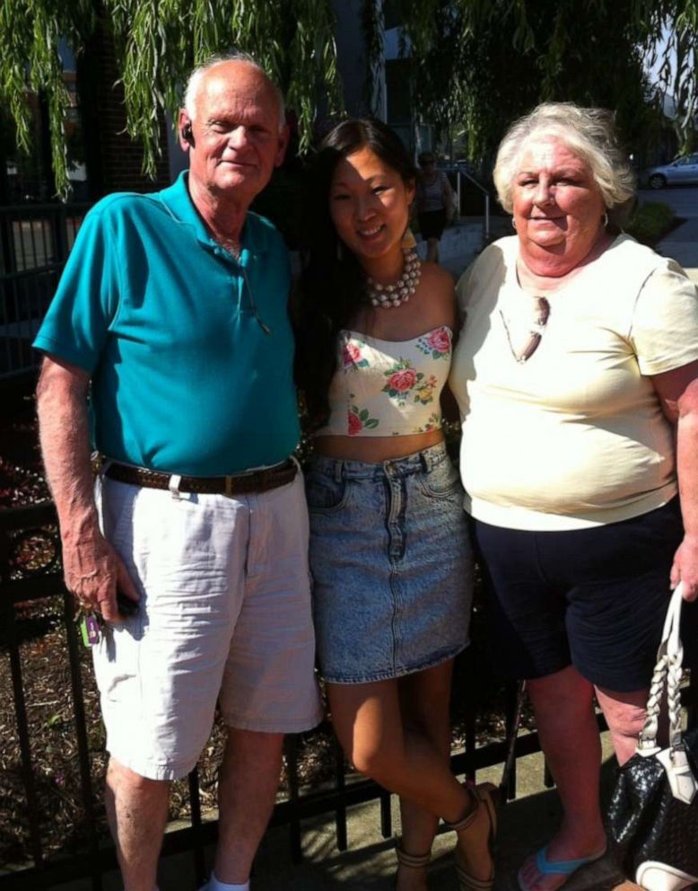 PHOTO: Caitlin Boston, center, poses with her parents Jim Boston and Nancy Boston.