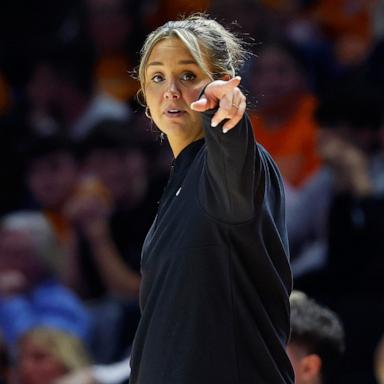 PHOTO: Head Coach Kim Caldwell of the Tennessee Lady Vols reacts to a play during the first half against the South Carolina Gamecocks at Thompson-Boling Arena on Jan. 27, 2025 in Knoxville, Tenn.