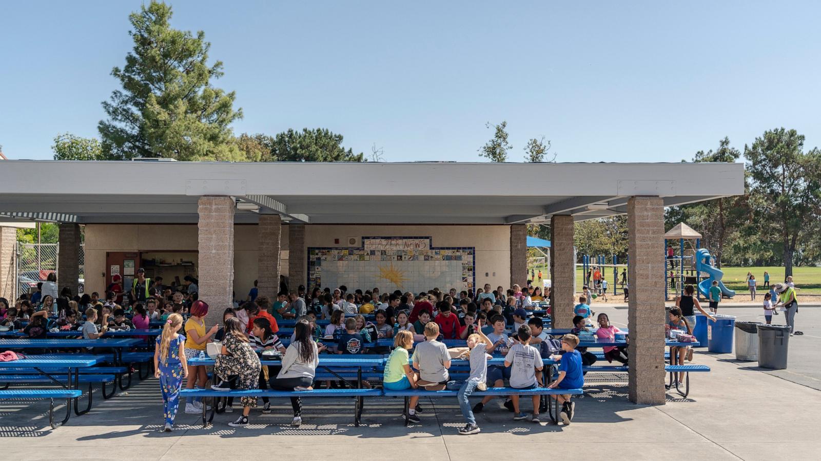 PHOTO: The outdoor cafeteria at Bathgate Elementary School in Mission Viejo, California on Oct. 2, 2019.