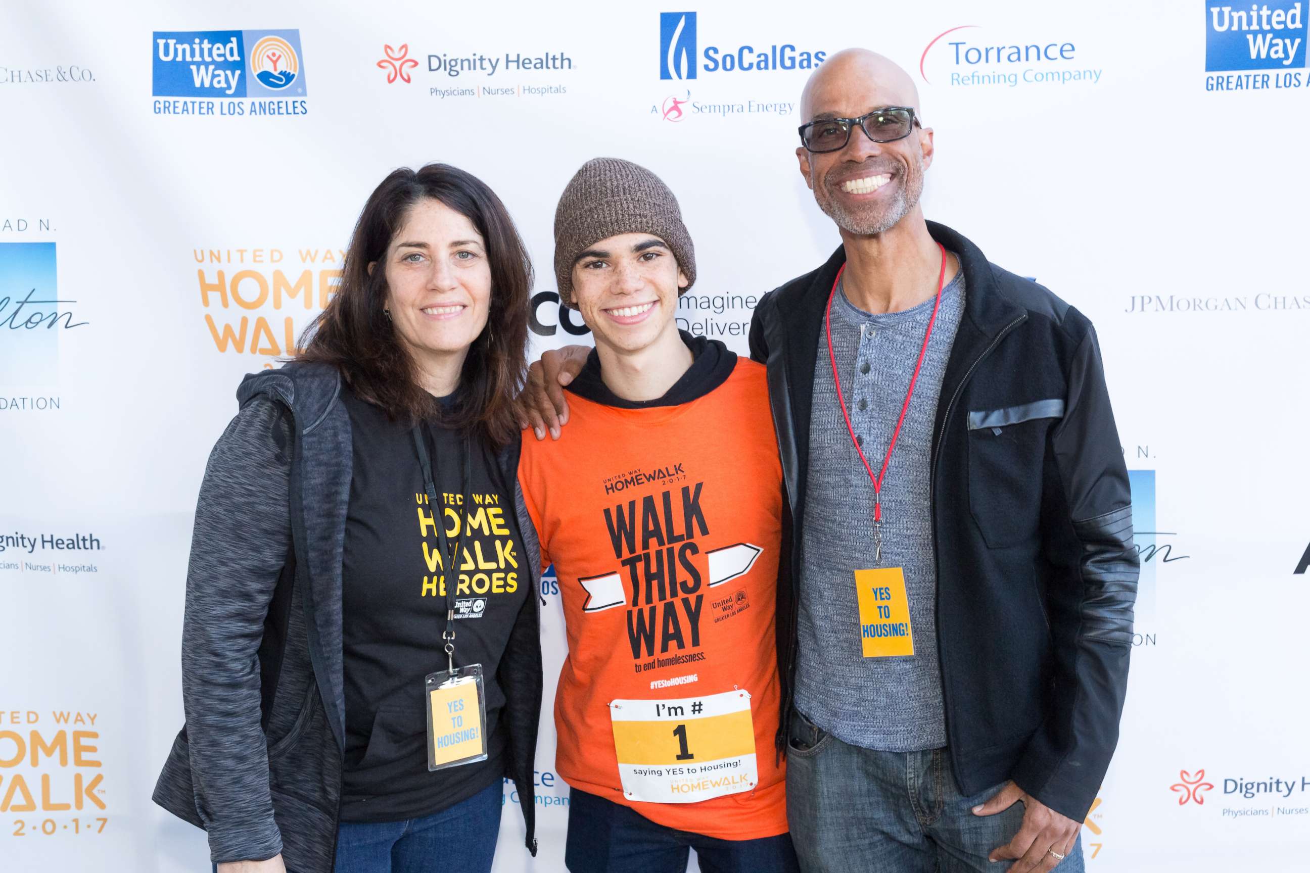 PHOTO: Actor Cameron Boyce attends a charity event with his mother Libby Boyce and father Victor Boyce, in Los Angeles, Nov. 18, 2017.