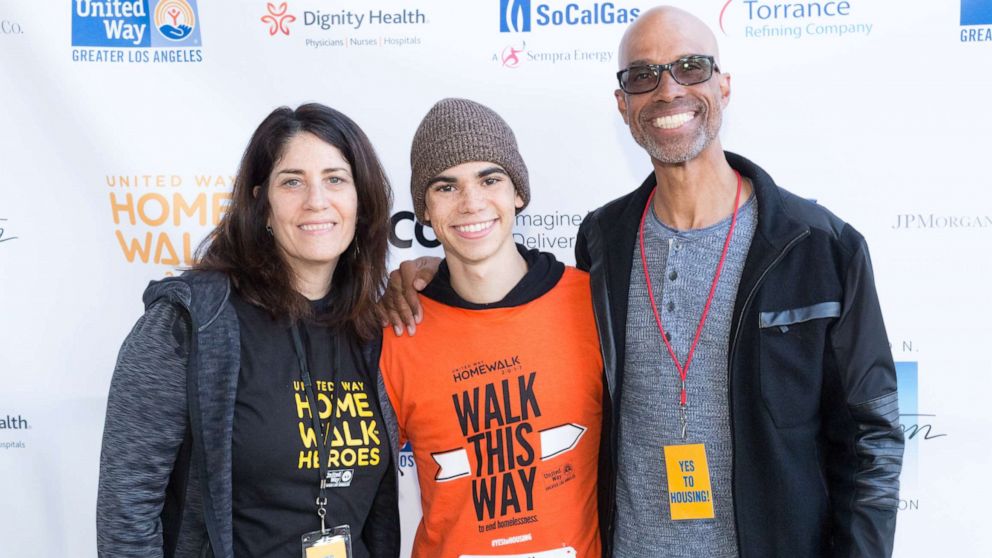 PHOTO: Actor Cameron Boyce attends a charity event with his mother Libby Boyce and father Victor Boyce, in Los Angeles, Nov. 18, 2017.