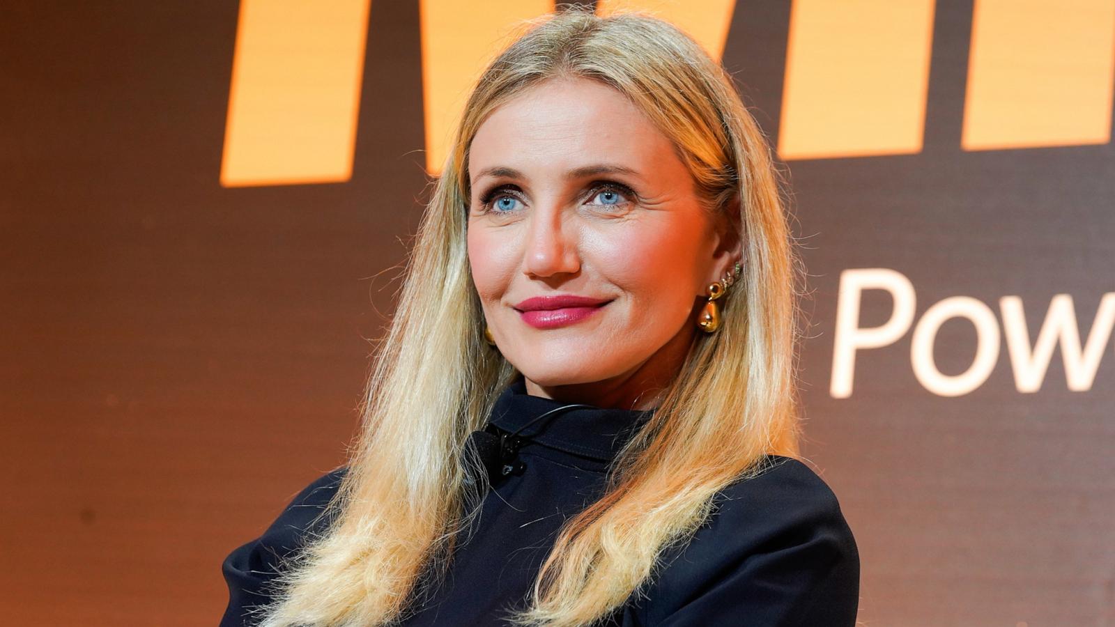 PHOTO: Cameron Diaz discussing her career evolutions and the launch of Avaline, a transparently produced organic wine brand at Fortune's Most Powerful Women Summit 2024, Oct 14, 2024, in Laguna Niguel, Calif.