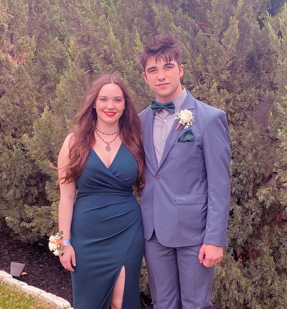PHOTO: Cameron Munn, a senior at Keller High School in Keller, Texas poses with a friend ahead of a school dance. Munn spoke out about against a policy in his school district restricting access to books in public schools.