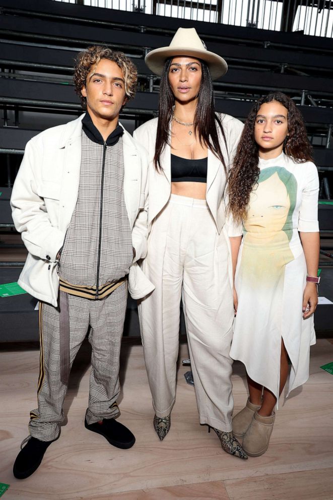 PHOTO: Camila Alves McConaughey with son Levi Alves McConaughey and daughter Vida Alves McConaughey attend the Stella McCartney Womenswear Fall Winter 2023-2024 show as part of Paris Fashion Week, March 06, 2023 in Paris.
