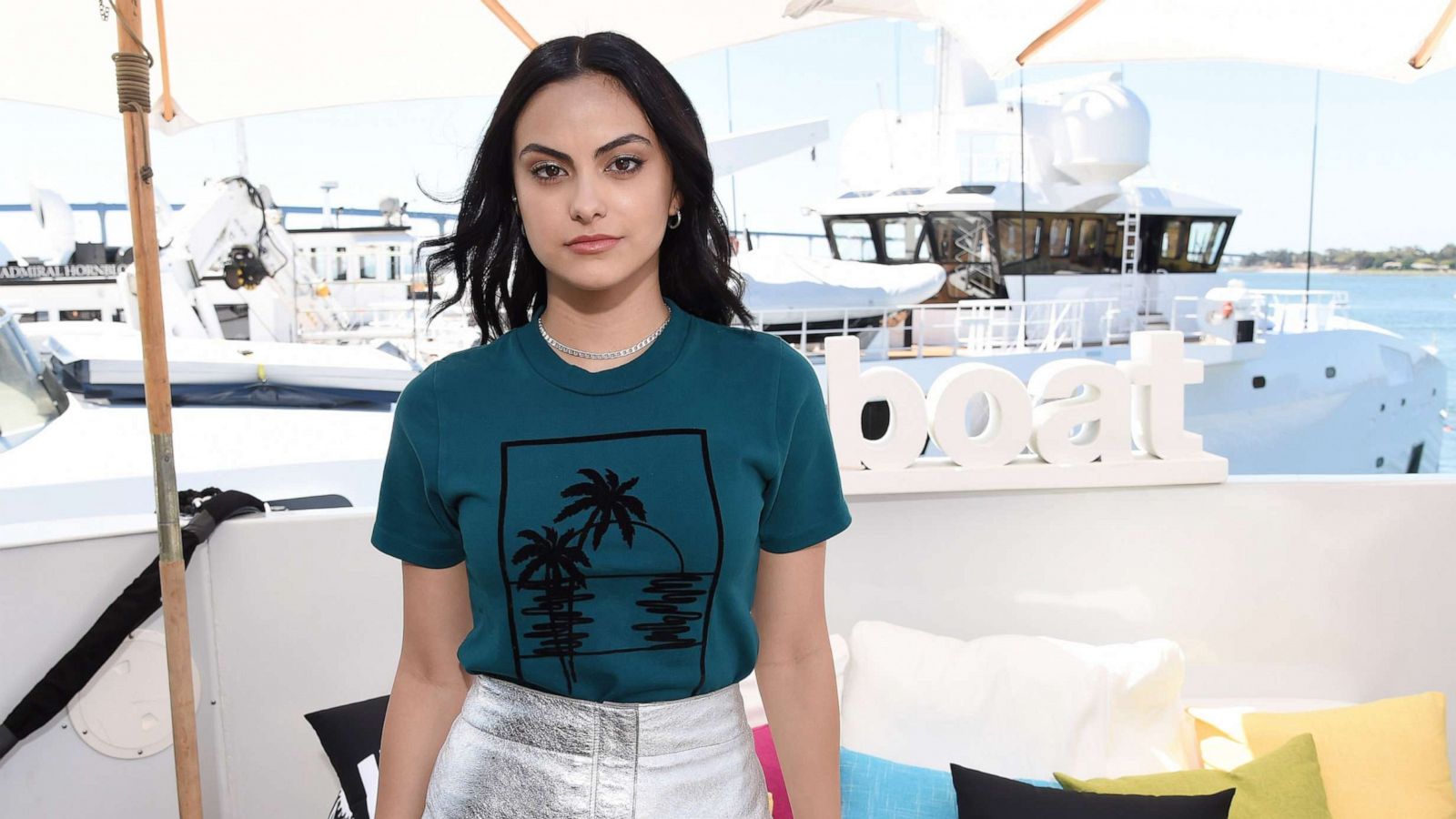 PHOTO: Camila Mendes attends the #IMDboat at San Diego Comic-Con 2019: Day Three on July 20, 2019, in San Diego, Calif.