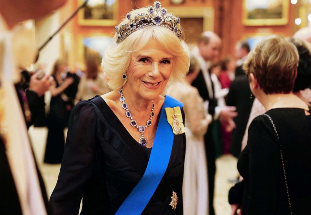 PHOTO: Camilla, Queen Consort is shown during a Diplomatic Corps reception at Buckingham Palace on Dec. 6, 2022.