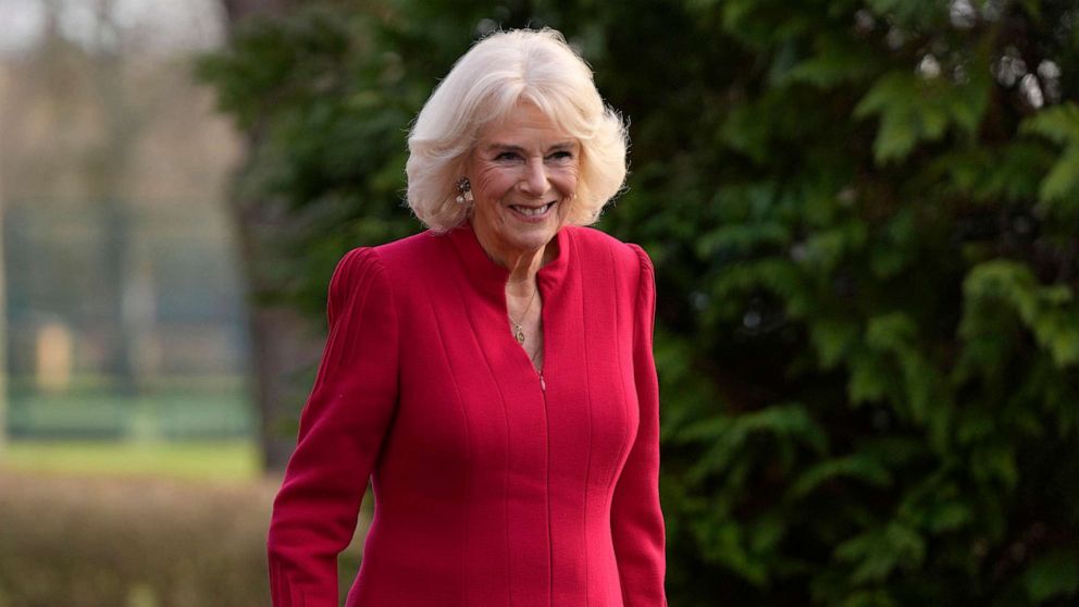 PHOTO: Camilla, Queen Consort visits the Lille Barracks, Jan. 31, 2023, in Aldershot, England.