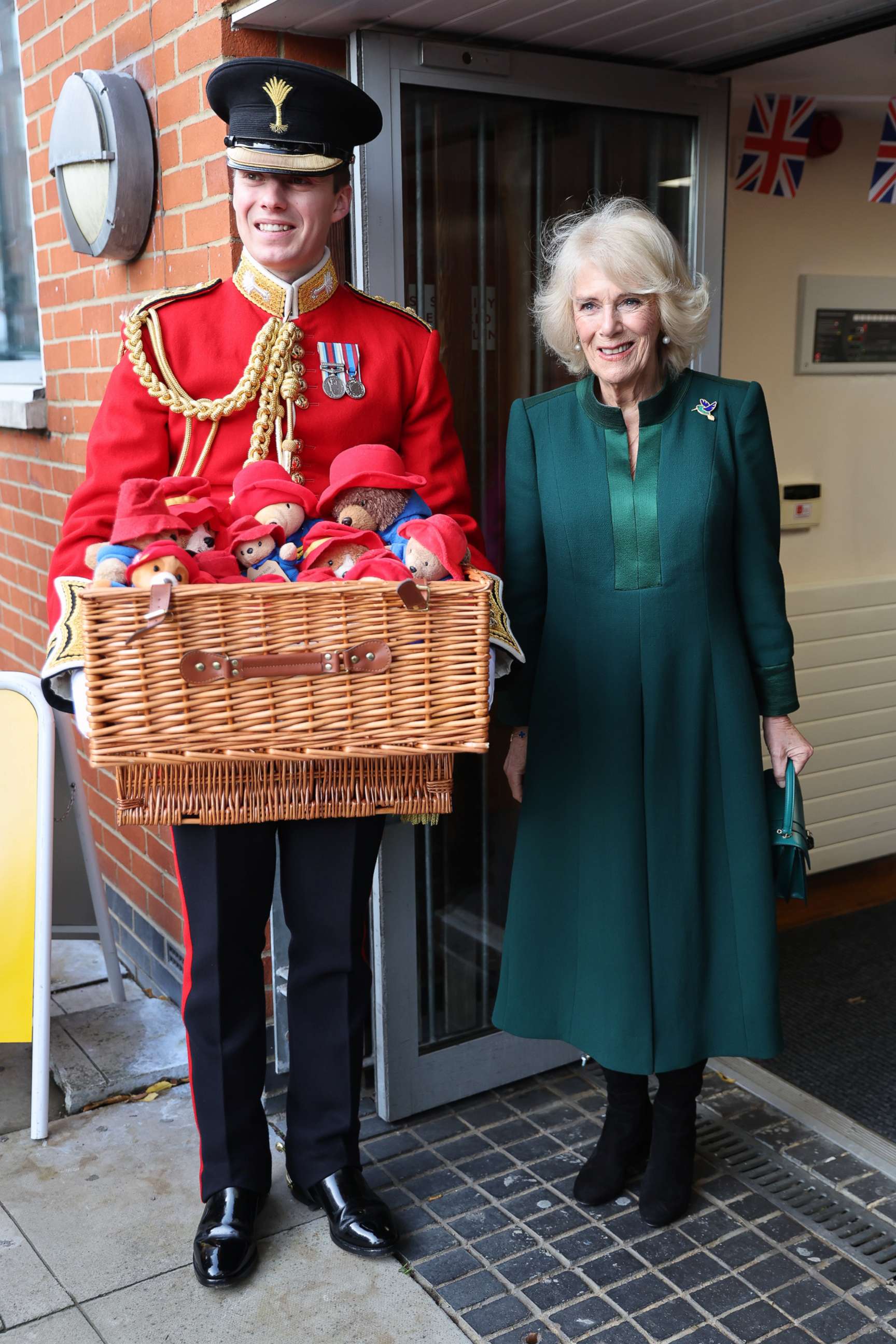 PHOTO: Camilla, Queen Consort delivered paddington bears and other cuddly toys that were left as tributes to Queen Elizabeth II to Barnardo's Nursery in London, Nov. 24, 2022.