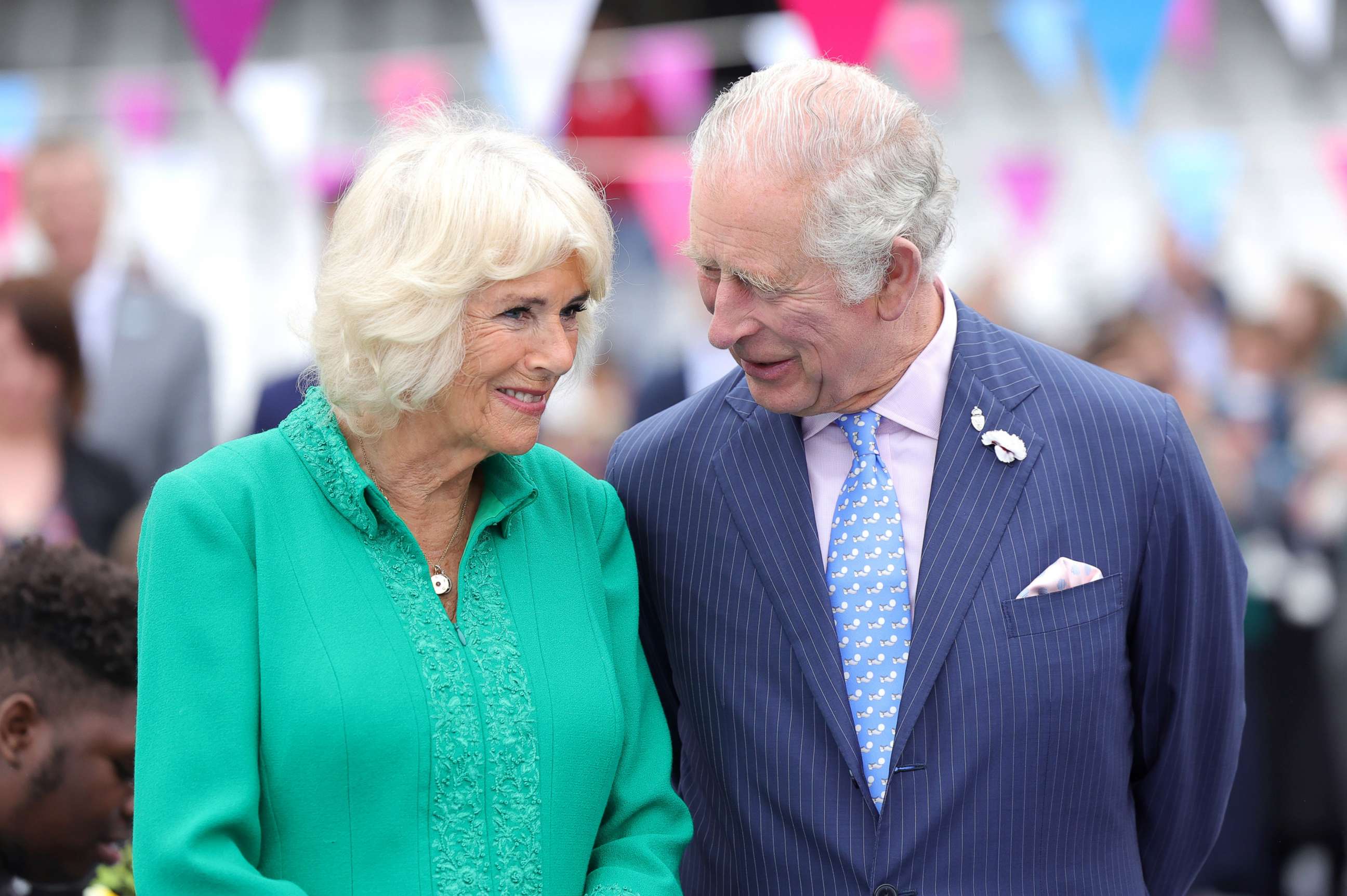 PHOTO: Camilla, Duchess of Cornwall and Prince Charles, Prince Of Wales, attend the Big Jubilee Lunch at The Oval on June 5, 2022, in London.