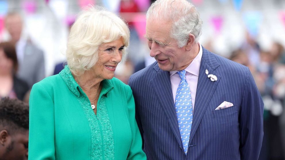 PHOTO: Camilla, Duchess of Cornwall and Prince Charles, Prince Of Wales, attend the Big Jubilee Lunch at The Oval on June 5, 2022, in London.