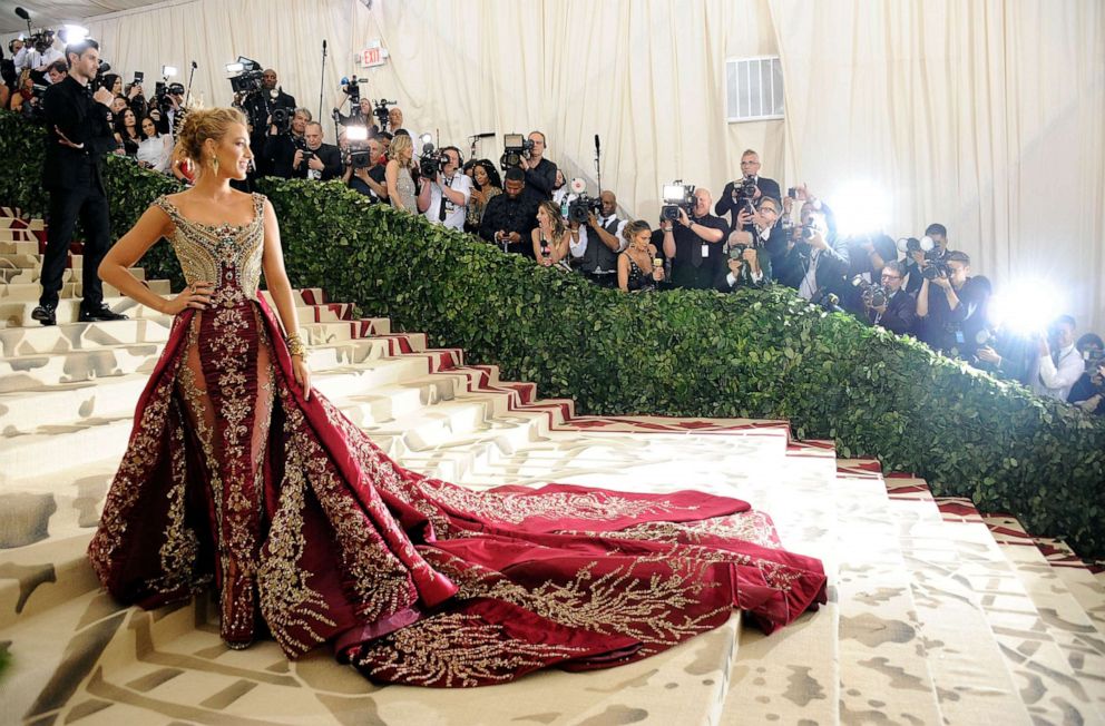 PHOTO: Blake Lively attends Heavenly Bodies: Fashion & The Catholic Imagination Costume Institute Gala at The Metropolitan Museum of Art in New York in 2018.