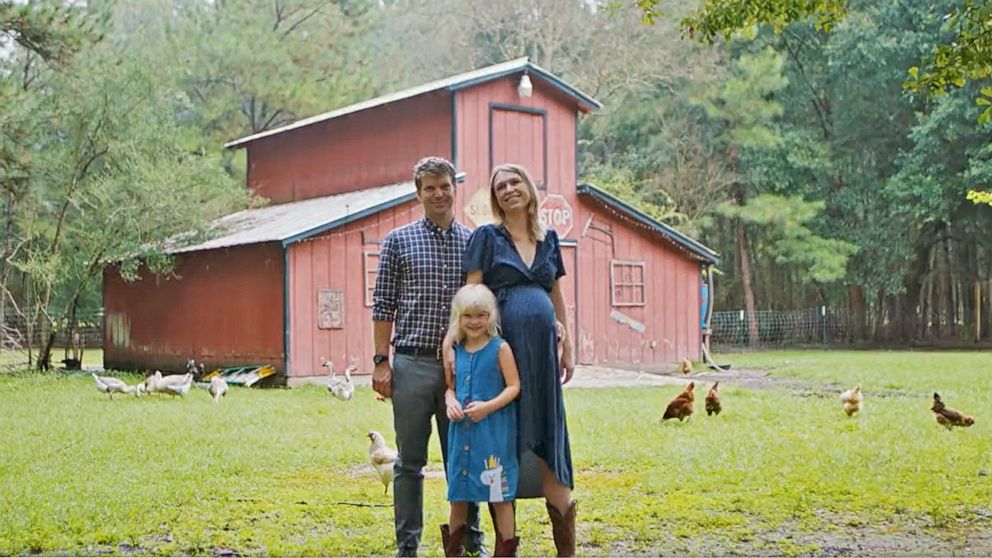 PHOTO: Katie Darling, a Congressional candidate from Louisiana, poses with her husband and daughter in a campaign ad.