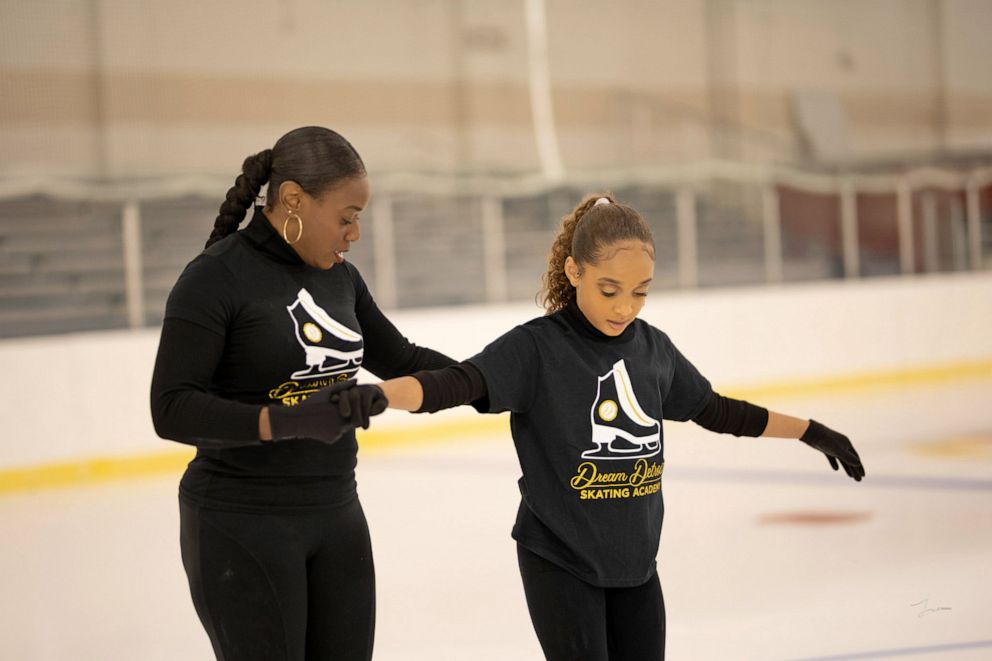 PHOTO:  Students learn the fundamentals of ice skating at Dream Detroit Skating Academy.