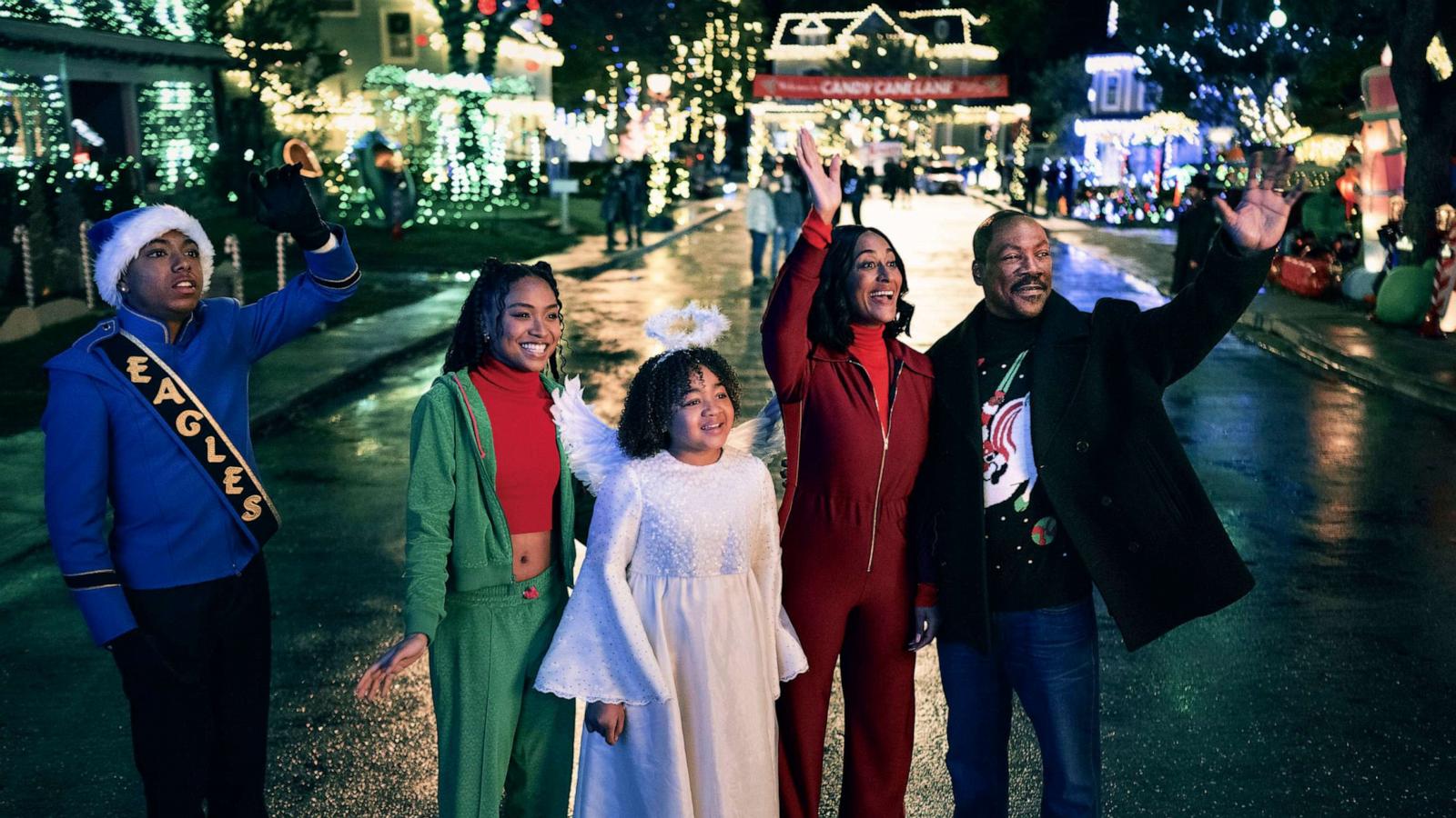 PHOTO: Eddie Murphy and Tracee Ellis Ross star in Prime Video's new holiday comedy film, Candy Cane Lane.